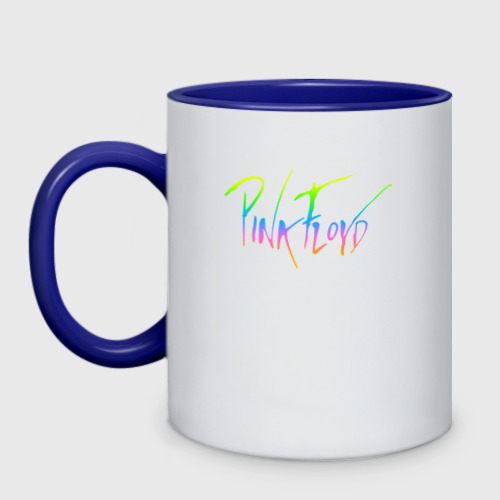 Кружка двухцветная Pink Floyd Пинк Флоид, цвет белый + синий