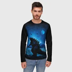 Мужской лонгслив 3D Godzilla Годзилла - фото 2