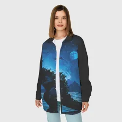 Женская рубашка oversize 3D Godzilla Годзилла - фото 2