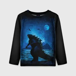 Детский лонгслив 3D Godzilla Годзилла