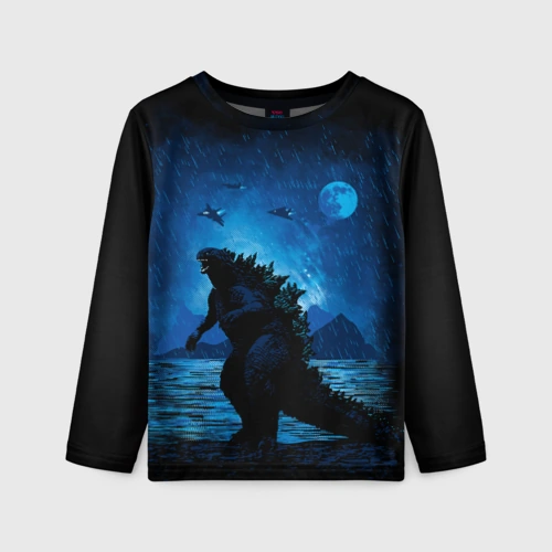 Детский лонгслив 3D Godzilla Годзилла