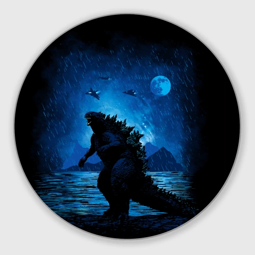 Круглый коврик для мышки Godzilla Годзилла