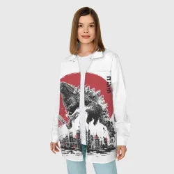 Женская рубашка oversize 3D Godzilla Годзилла - фото 2