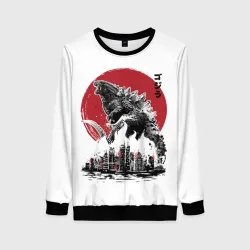 Женский свитшот 3D Godzilla Годзилла