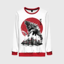 Женский свитшот 3D Godzilla Годзилла