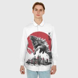 Мужская рубашка oversize 3D Godzilla Годзилла - фото 2