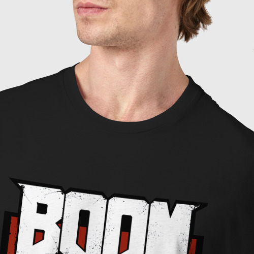 Мужская футболка хлопок DOOM BOOM, цвет черный - фото 6
