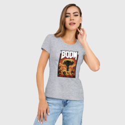 Женская футболка хлопок Slim DOOM BOOM - фото 2