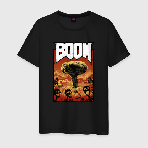 Мужская футболка хлопок DOOM BOOM, цвет черный