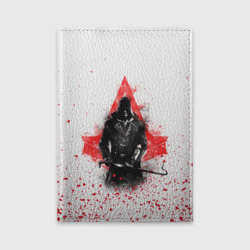 Обложка для автодокументов Ассасин Крид с красными брызгами