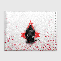 Ассасин Крид с красными брызгами – Обложка для студенческого билета с принтом купить со скидкой в -20%