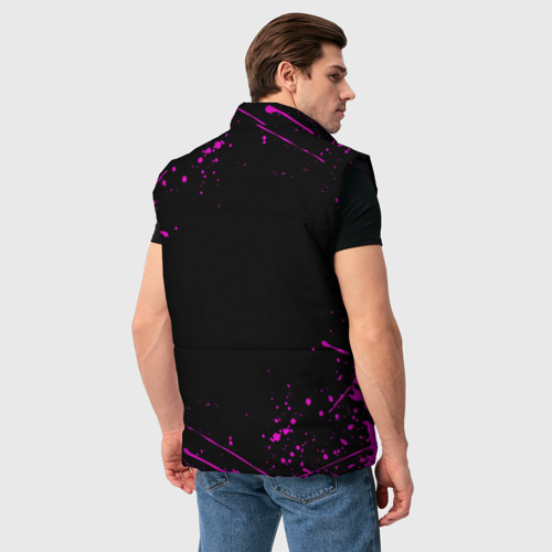 Мужской жилет утепленный 3D Дзётаро указывает фиолетовые брызги, цвет черный - фото 4