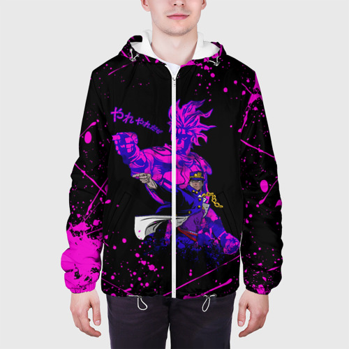 Мужская куртка 3D Дзётаро указывает фиолетовые брызги, цвет 3D печать - фото 4