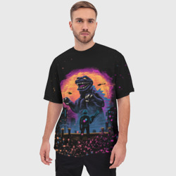 Мужская футболка oversize 3D Godzilla Годзилла - фото 2