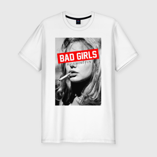 Мужская Приталенная футболка BAD GIRL