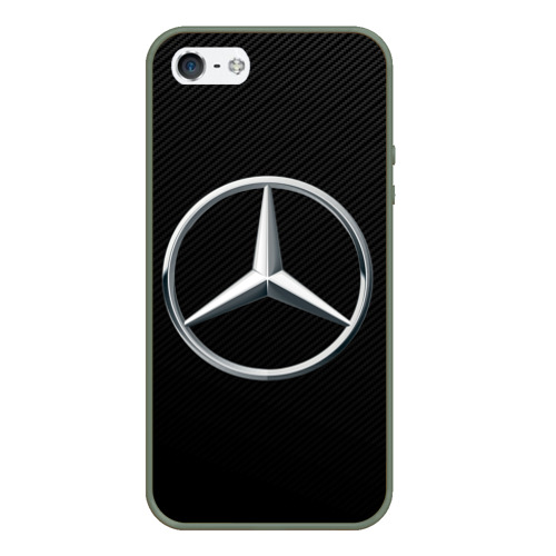 Чехол для iPhone 5/5S матовый Mercedes-Benz AMG, цвет темно-зеленый