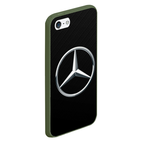 Чехол для iPhone 5/5S матовый Mercedes-Benz AMG, цвет темно-зеленый - фото 3