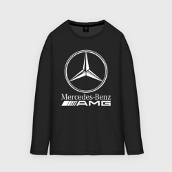 Женский лонгслив oversize хлопок Mercedes-Benz AMG Мерседес АМГ