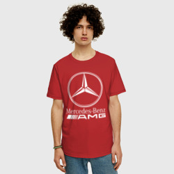 Мужская футболка хлопок Oversize Mercedes-Benz AMG Мерседес АМГ - фото 2