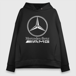 Женское худи Oversize хлопок Mercedes-Benz AMG Мерседес АМГ