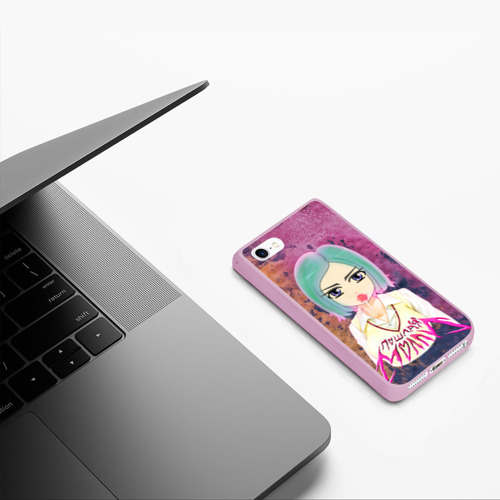Чехол для iPhone 5/5S матовый Пошлая Молли Арт, цвет розовый - фото 5