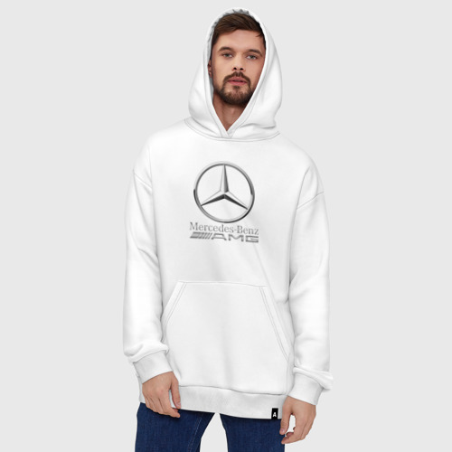 Худи SuperOversize хлопок Mercedes-Benz AMG, цвет белый - фото 5