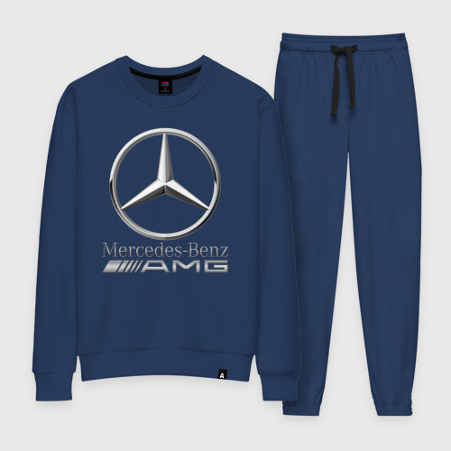 Женский костюм хлопок Mercedes-Benz AMG, цвет темно-синий