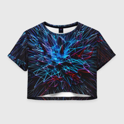 Женская футболка Crop-top 3D Neon geometry