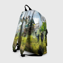 Рюкзак с принтом Horizon Zero Dawn 2020 для любого человека, вид сзади №1. Цвет основы: белый