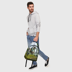 Рюкзак с принтом Horizon Zero Dawn 2020 для любого человека, вид спереди №5. Цвет основы: белый