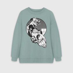 Женский свитшот oversize без начеса хлопок Дзюдзо