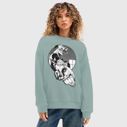 Женский свитшот oversize без начеса хлопок Дзюдзо - фото 2