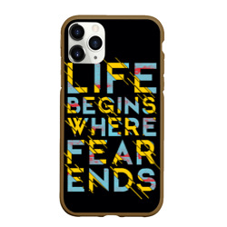 Чехол для iPhone 11 Pro матовый Life Begins Where Fear Ends