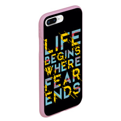Чехол для iPhone 7Plus/8 Plus матовый Life Begins Where Fear Ends - фото 2