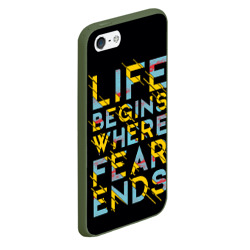 Чехол для iPhone 5/5S матовый Life Begins Where Fear Ends - фото 2