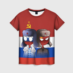 Женская футболка 3D СССР - Россия