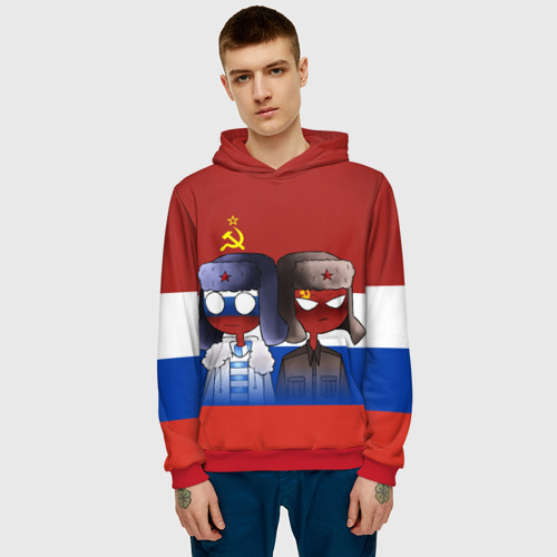 Мужская толстовка 3D СССР - Россия, цвет красный - фото 3