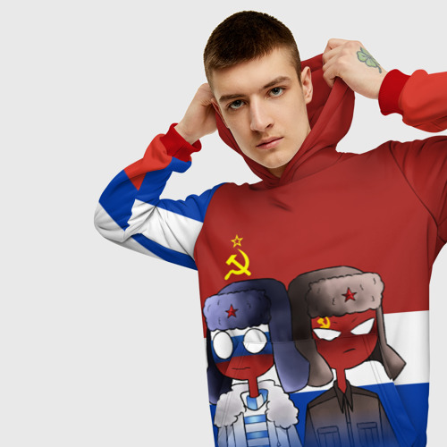 Мужская толстовка 3D СССР - Россия, цвет красный - фото 5