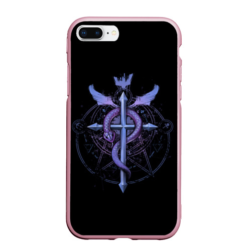 Чехол для iPhone 7Plus/8 Plus матовый Стальной алхимик Fullmetal Alchemist, цвет розовый