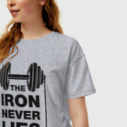 Женская футболка хлопок Oversize Железо никогда не лжет - фото 2