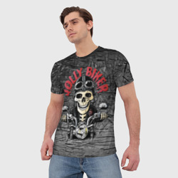 Мужская футболка 3D Веселый байкер - фото 2