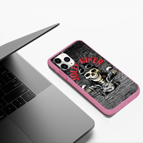 Чехол для iPhone 11 Pro Max матовый с принтом Веселый байкер, фото #5