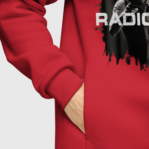 Мужское худи Oversize хлопок Radiohead, цвет красный - фото 8
