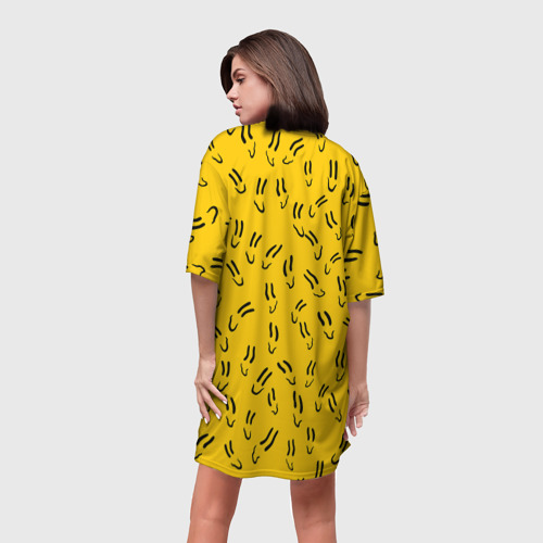 Платье-футболка 3D Пошлая Молли Смайлики, цвет 3D печать - фото 4