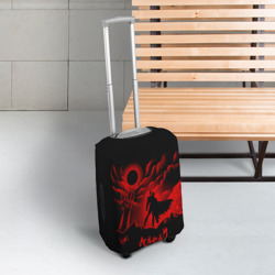 Чехол для чемодана 3D Берсерк красный минимализм - фото 2