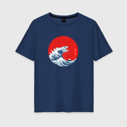 Godzilla Годзилла – Женская футболка хлопок Oversize с принтом купить со скидкой в -16%