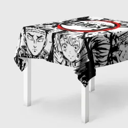 Скатерть 3D Kimetsu no Yaiba чернобелый аниме коллаж