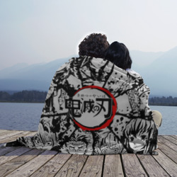 Плед 3D Kimetsu no Yaiba чернобелый аниме коллаж - фото 2