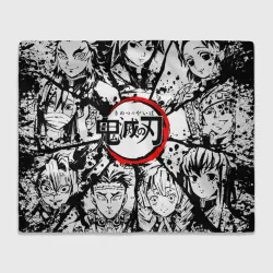 Плед 3D Kimetsu no Yaiba чернобелый аниме коллаж