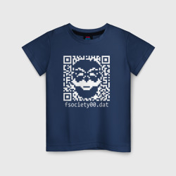 Детская футболка хлопок Mr robot pixel QR code